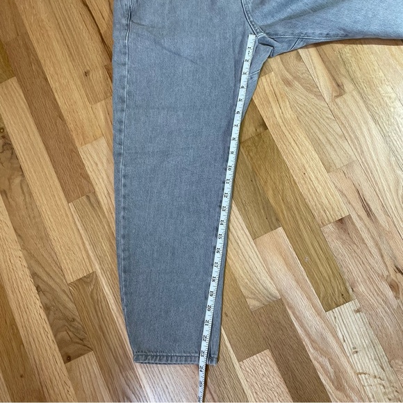 Zara Baggy Fit Paper Bag Carrot Leg Ankle Jeans Gathered Waist Gray Womens Sz 2 - Picture 10 of 10